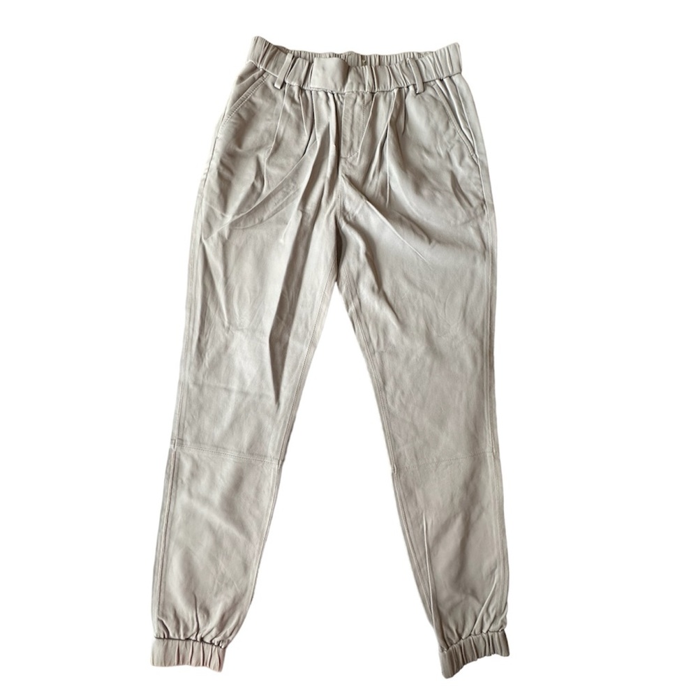 New J Brand genuine Leather Joggers Size 4